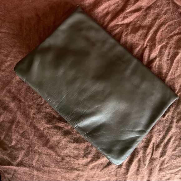 Vintage Cuir Veritable big leather taupe brown clutch - Picture 2 of 6